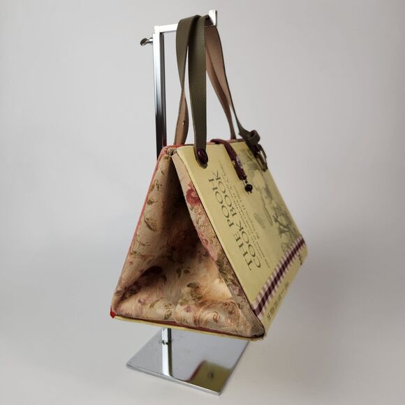 VTG Winnie The Pooh Purse Handmade Hard Cover Book Handbag Floral Print Leather - Picture 2 of 16